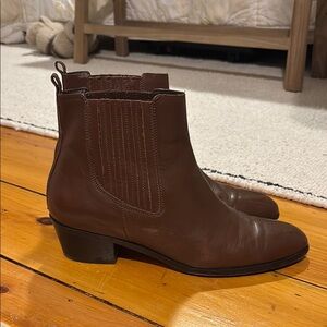J Crew Brown Leather Ankle Boots